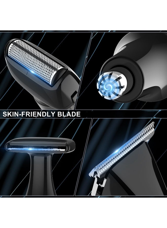 Hatteker Upgraded Mens Electric Back Shaver Body Grooming kit Body Trimmer Facial,Arm,Chin Beard Trimmer Cordless Hair Clipper with Adjustable Extension Handel Waterproof LED Display - Image 5